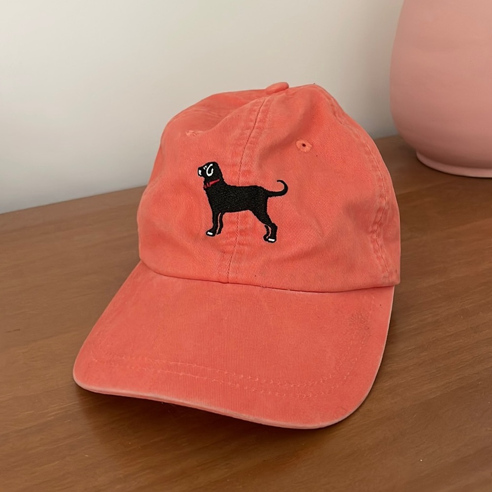 The Black Dog coral pink baseball cap